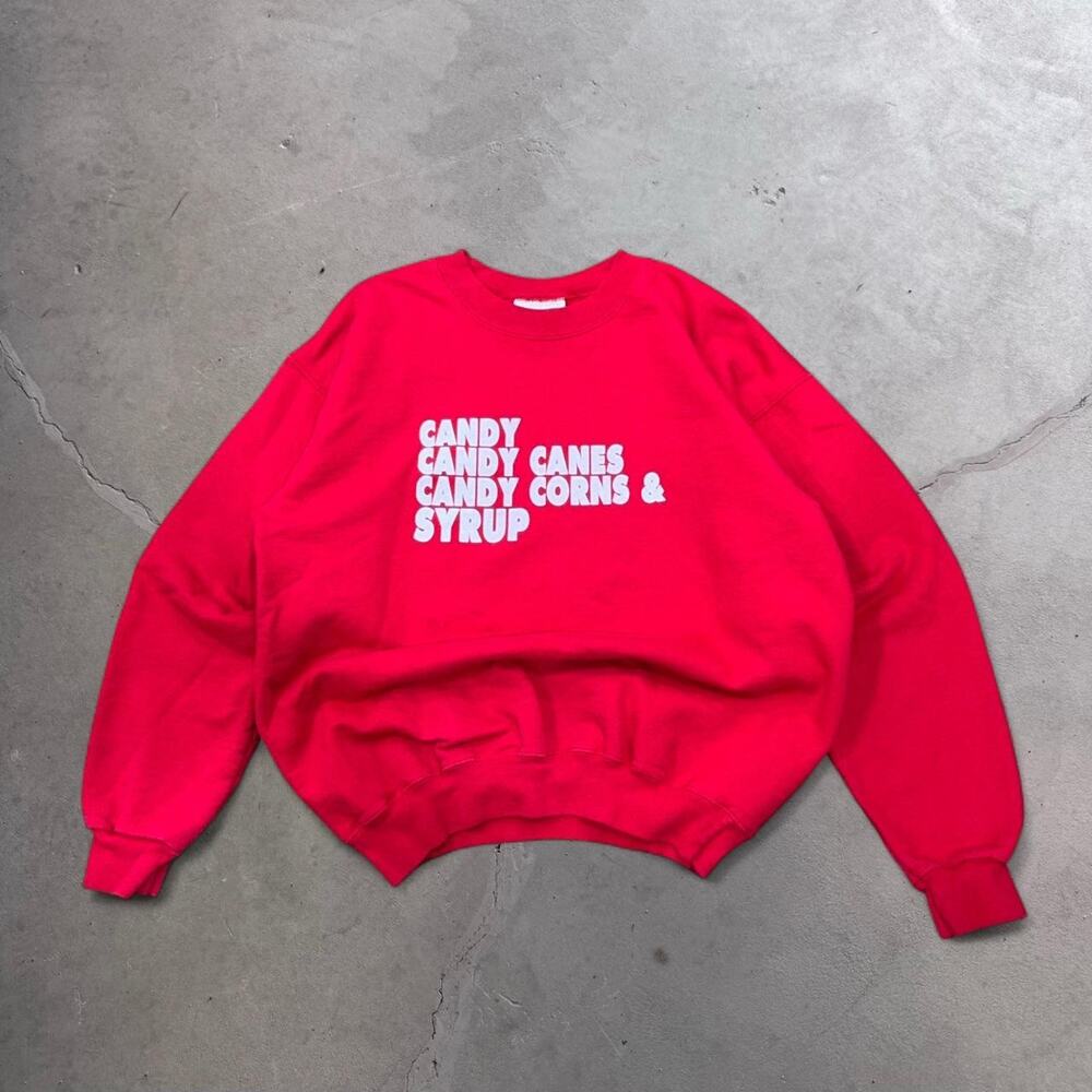 Vintage 90s Elf Movie Sweatshirt Medium Red Candy Canes Syrup Gorpcore